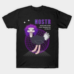 NOSTR Pet Nostrich Funny Purple Hair Ostrich T-Shirt